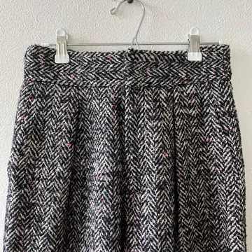 SPICK AND SPAN 레어 트위드 턱 와이드 팬츠 핑크 38