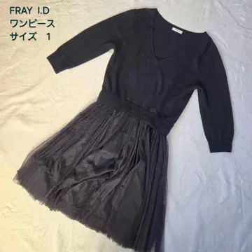FRAY I.D V넥 원피스 사이즈 1 여성용 새상품급 니트 플레어