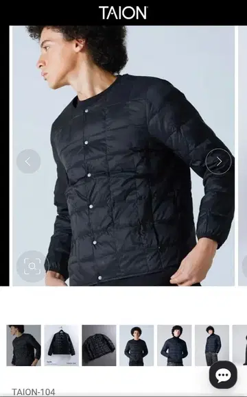 새상품급 TAION - 104 이너 다운 자켓 블랙 M 사이즈