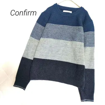 Confirm 컨펌 니트 디자인 스웨터 보더 무늬 M 사이즈