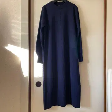 인터플래닛 네이비 니트 롱 원피스 긴팔