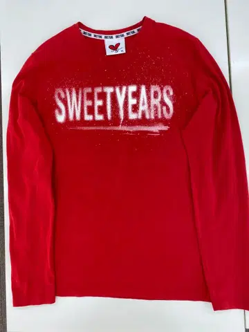 SWEET YEARS 긴팔 프린트 T셔츠 XL 레드