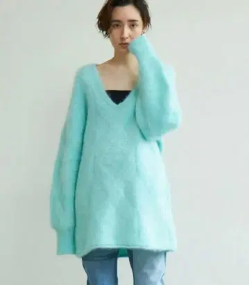 gallardagalante 색스 V넥 케이블 짜임 스웨터