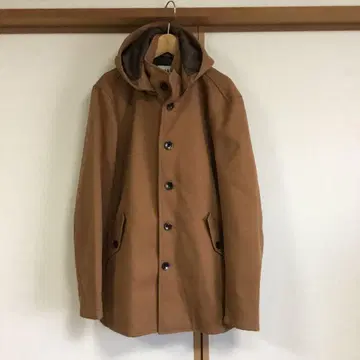 ikka 브라운 후드 부착 스텐카라 코트 XL 사이즈