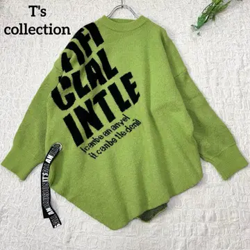 T's collection*빅 로고 오버 사이즈 니트 그린
