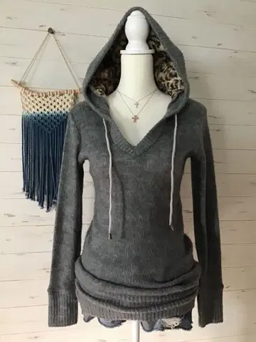 Y2K 그런지 헤이세이 갸루 d.i.a 다크코어 피치 니트 후드티