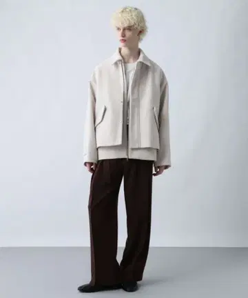 HARE 블루종 아우터 울리 테크 레이어드 블루종 S