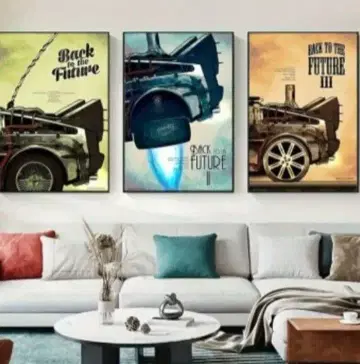 특대형 백투더퓨처 드로리안 캔버스 프린트 영화 포스터 3매