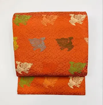 초목 염색 후쿠로 오비 순수 실크