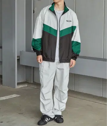 완판템 나일론 자켓 L 그린/블랙/화이트