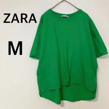 자라 ZARA 반팔 티셔츠 [ M ] 티셔츠 그린 코튼 100%