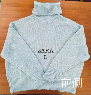 ZARA 라이트 블루 터틀넥 니트 L
