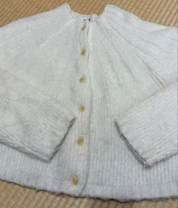 FURFUR 퍼퍼 샤기 가디건 화이트