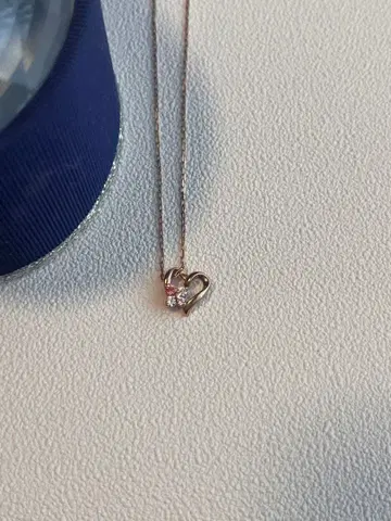하트형 핑크 목걸이 K10