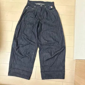 Perushu MLB 콜라보 리지드 데님 팬츠 네이비 NY 양키스