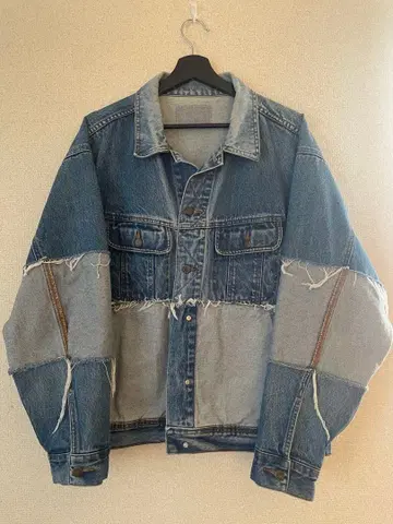 패치워크 데님 자켓 오버 사이즈