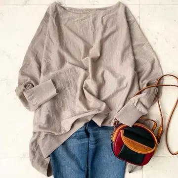 컨디션 최상 라빠르망 보트넥 볼륨 니트 울 얇은 소재 베이지