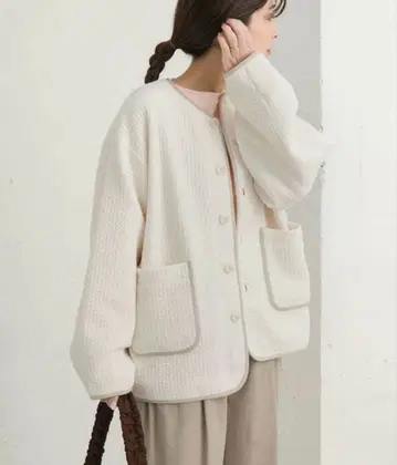 URBAN RESEARCH DOORS 퀼트 노카라 자켓 M