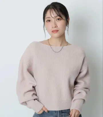 Apuweiser-riche 울 캐시미어 오프넥 니트