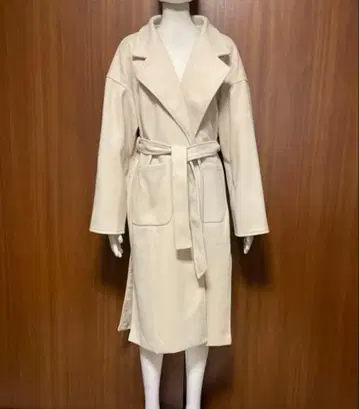 베이지 롱 코트 벨트 포함 미사용 새상품