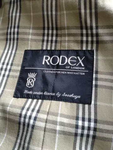 RODEX 트렌치코트 카키색 벨트 포함, 같은 패턴 머플러 포함