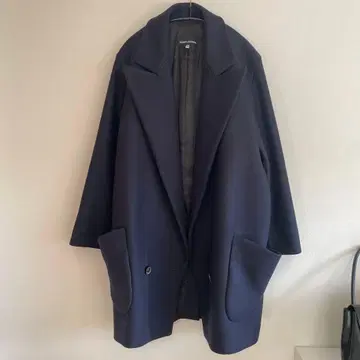 hussein chalayan 네이비 체스터 코트 38