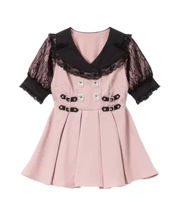 유메텐보 DearMyLove 반짝이는 비쥬 테일러드 레이스 원피스