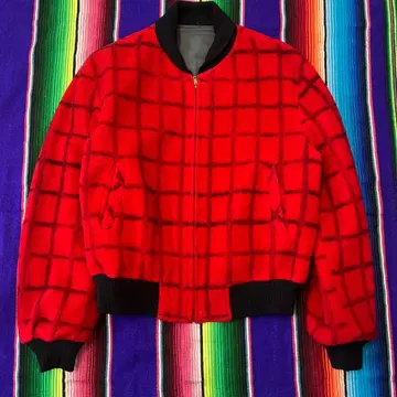 50s McGREGOR 박자 패턴 플리스 나일론 리버서블 자켓