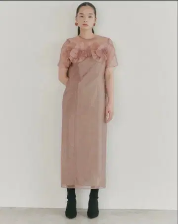 카엔 kaene 하나조노 볼륨 프릴 드레스