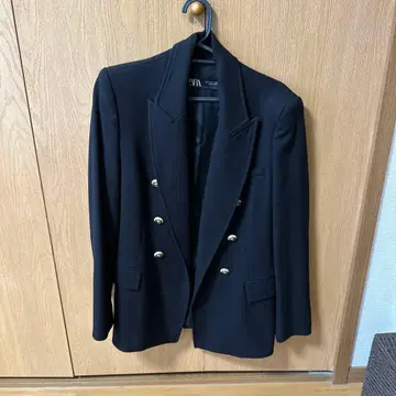 블랙 더블 브레스트 자켓 S 사이즈