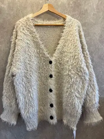 ap retro 택 포함 새상품 푸들 샤기 니트 가디건