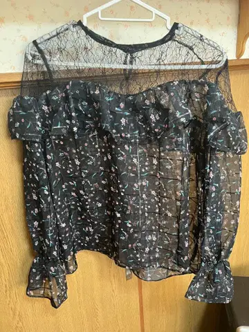 꽃무늬 시스루 상의