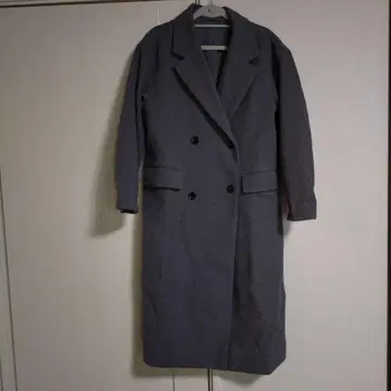 새상품 GU 더블 브레스트 롱 코트 S 사이즈 그레이