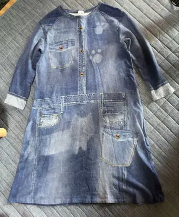 츠모리치사토 슬립 원피스 룸웨어 데님풍 L 사이즈