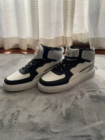 FASHION SPORT 하이컷 스니커즈 화이트/블랙