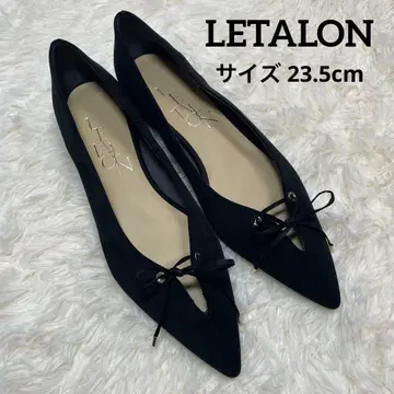 [ 새상품 미사용 ] LE TALON 플랫 펌프스 스웨이드 리본