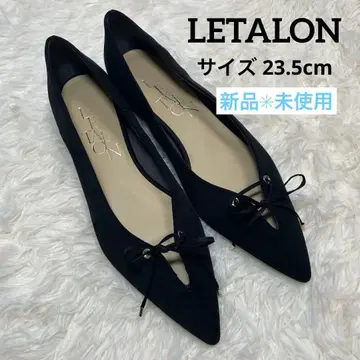 [ 새상품 미사용 ] LE TALON 플랫 펌프스 스웨이드 리본