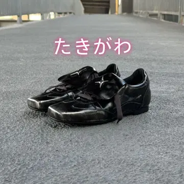 y2k vintage 디자인 가죽 스니커즈 black 25ss 00s