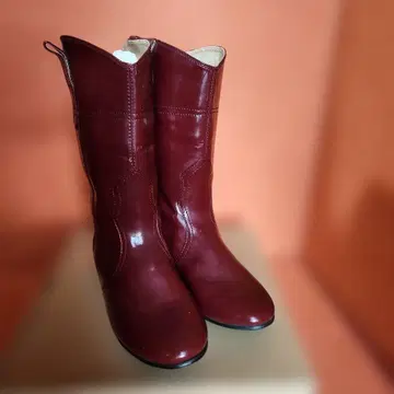 MF 가죽 버건디 롱 부츠 LL