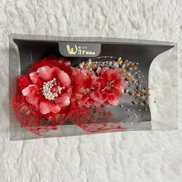 일본 의류 머리 장식 성인식 일본 의류 빨간색