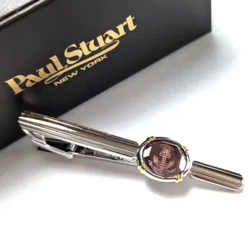 pst68 폴 스튜어트 넥타이핀 닻 실버 레드 유리