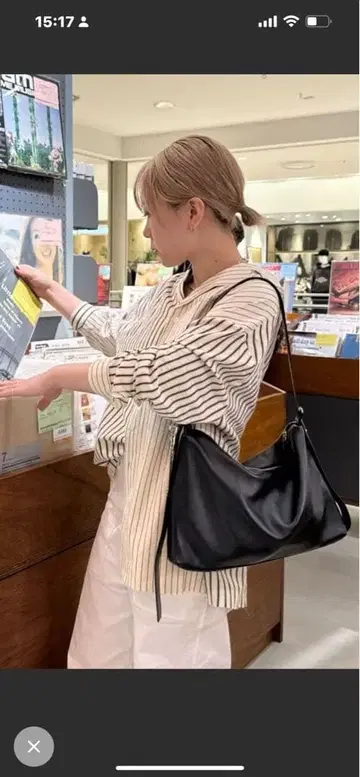 ear_papillonner 빅 후프 참 포함 2way 숄더백