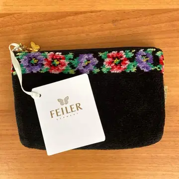 FEILER 꽃무늬 파우치 블랙