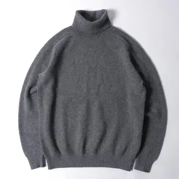 유나이티드 애로우즈 캐시미어 울 터틀넥 래글런 니트 무지 S 그레이