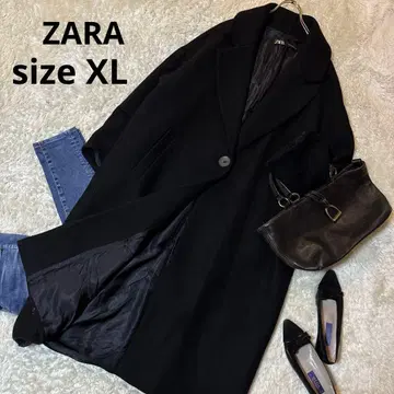 새상품급*ZARA 자라 체스터 코트 오버 사이즈 넉넉한 블랙 XL