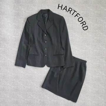 하트포드 스커트 정장 세트 울 스트라이프 셋업 M