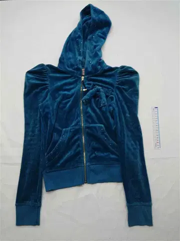 쥬시 꾸뛰르 벨로아 후드티 S 사이즈 여성용 블루 계열