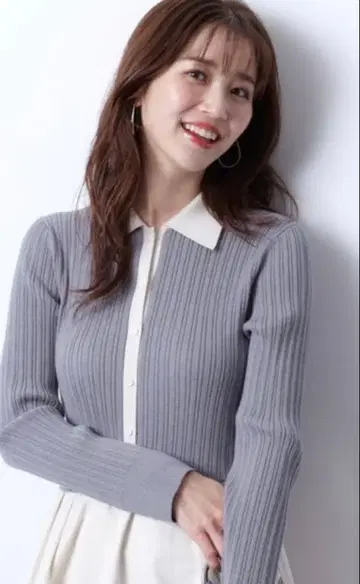 JUSGLITTY 카라 니트 도킹 원피스