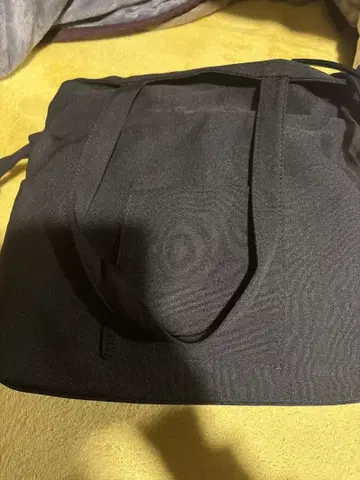 블랙 드로우 스트링 토트백