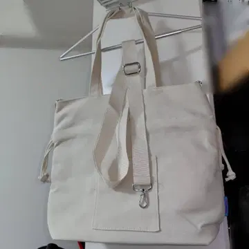 아이보리 캔버스 숄더백